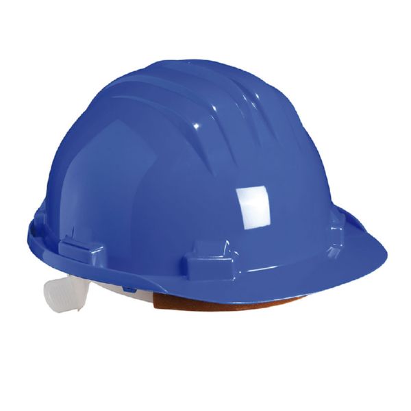 Casco de seguridad con banda desudadora color azul