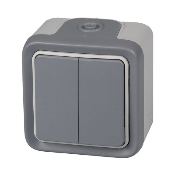 Conmutador doble exterior IP 55 serie Plexo