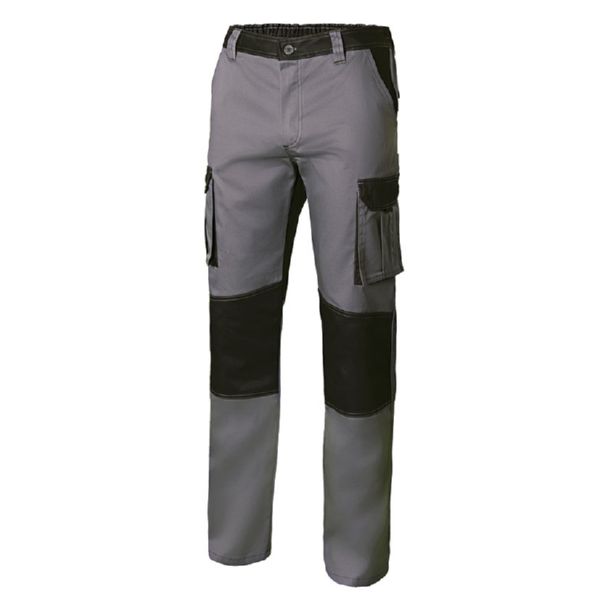 Pantalon multibolsillos bicolor 240 gr/m2 color gris-negro T/48